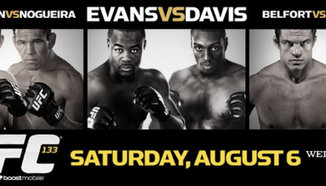 Предварителният плакат за ММА състезанието UFC: 133 'Evans vs. Davis'