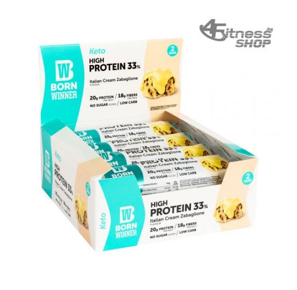 BORN WINNER Keto High Protein Bar 33 % Italian Cream Zabagilone 12x60 гр