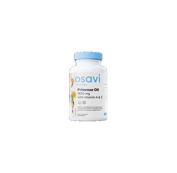 Osavi - Primrose Oil 1800 mg | with Vitamin A & E / 120 Гел капсули, 40 дози