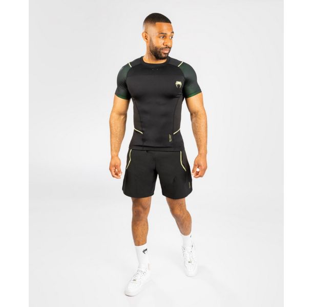 Рашгард - Venum Fusion 2.0 Rashguard - Short Sleeves - Black/Yellow​