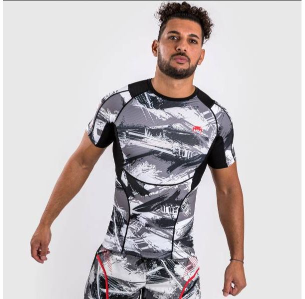 Рашгард - Venum Electron 3.0 Rashguard Short Sleeves - Grey/Red​