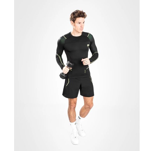 Рашгард - Venum Fusion 2.0 Rashguard long sleeves - Black/Yellow​