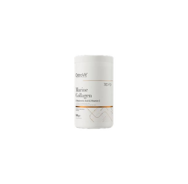 OstroVit - Marine Collagen & Hyaluronic Acid Powder | with Vitamin C / 500 грама, 100 дози