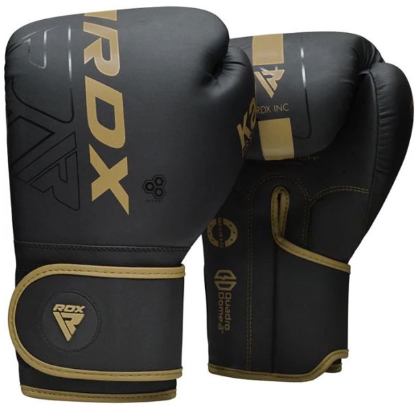 Боксови ръкавици - RDX F6 Kara Boxing Training Gloves Black/Gold - BGR-F6GL