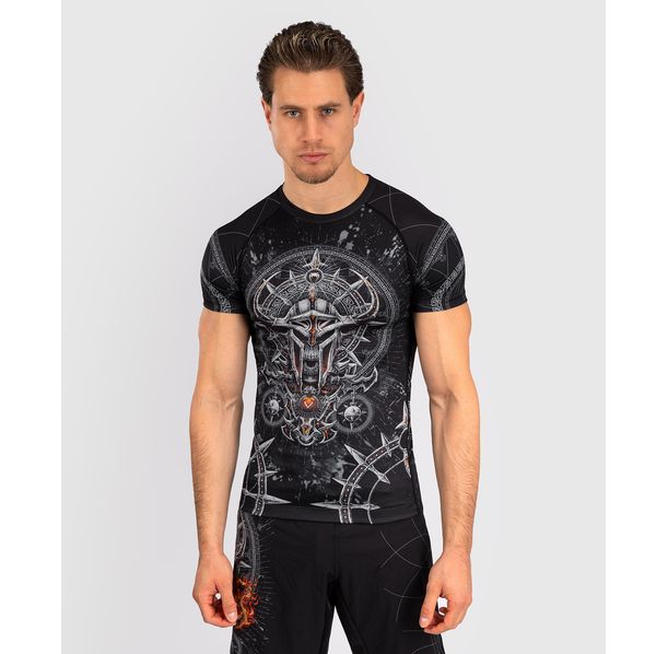 Рашгард - Venum Gladiator 5.0 Men's Short Sleeve Rashguard - Black/Silver​