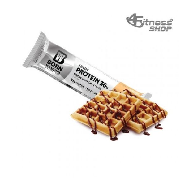 BORN WINNER Mega Pro High Protein 36% Wafffle With Chocolate 85 гр