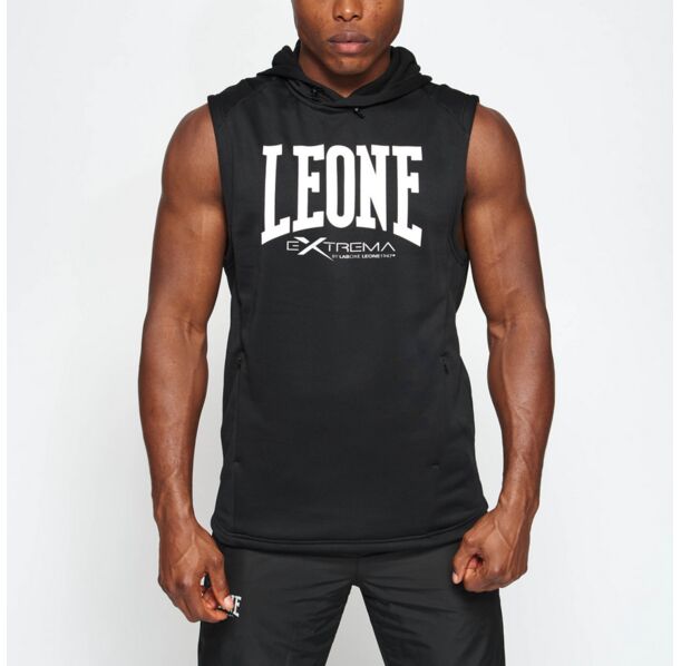Суитшърт без ръкави - Leone LOGO hooded sleeveless sweatshirt - ABX110 - Black​