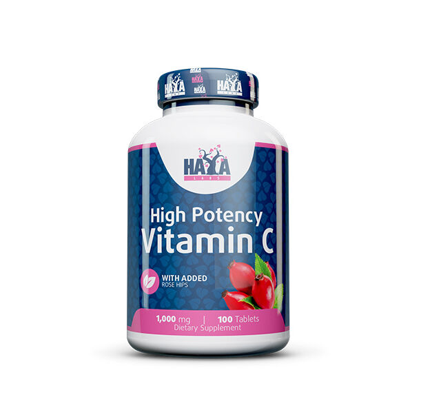 HAYA LABS High Potency Vitamin C 1000 mg with Rose Hips / 100 Tabs
