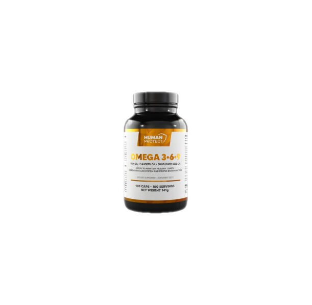 Human Protect - Omega 3-6-9 | with Fish Oil, Flax Oil & Sunflower Oil / 100 капсули, 100 дози