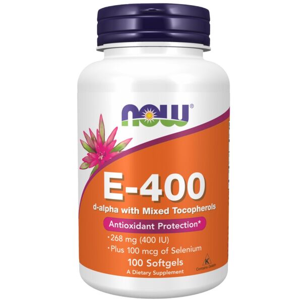 NOW Foods - Vitamin E-400 + Selenium (100 дози)
