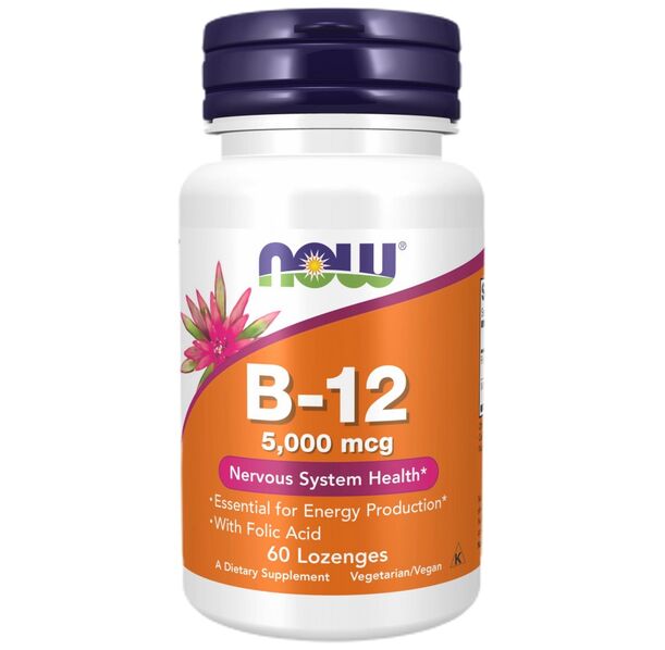 NOW Foods - Vitamin B-12 5000 mcg with Folic Acid