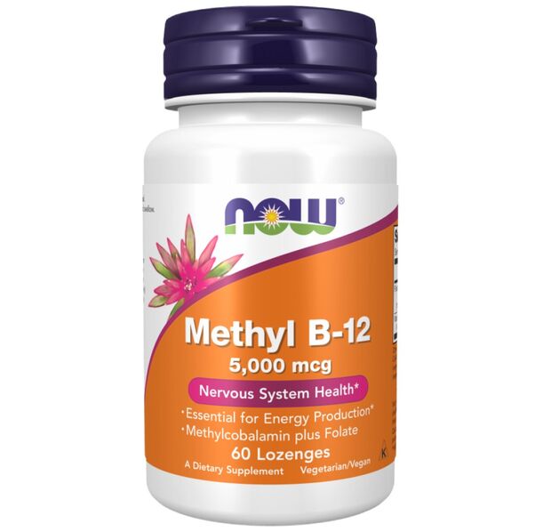 NOW Foods - Methyl B-12 5000 mcg | with Folic Acid Quatrefolic® (60 дози)