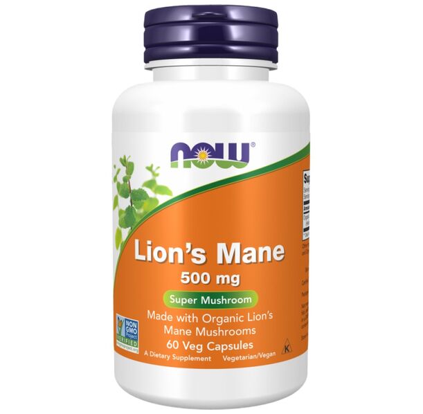 NOW Foods - Lion's Mane 500 mg | Made with Organic Lion's Mane Mushrooms (30 дози)