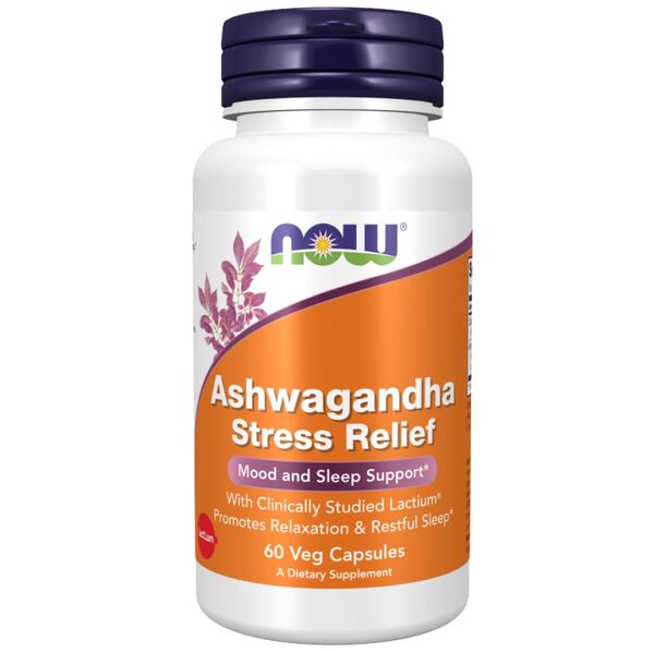 NOW Foods - Ashwagandha Stress Relief | With Bioactive Milk Peptides (60 дози)