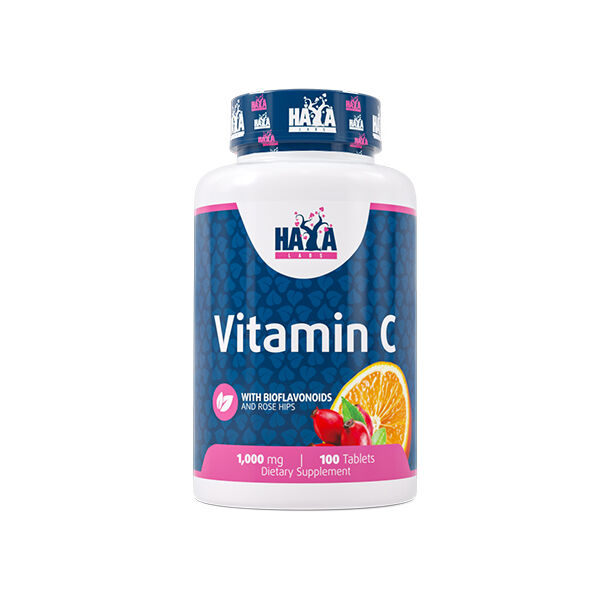 HAYA LABS - Vitamin C with Bioflavonoids and Rose Hips 1000 mg / 100 Tabs (100 дози)