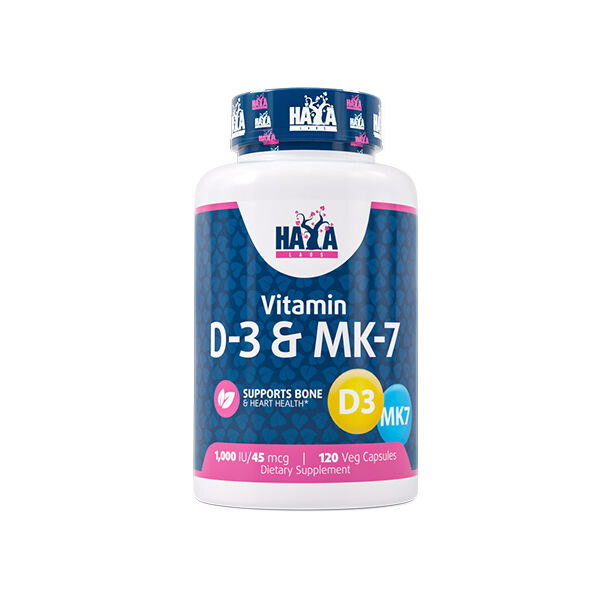 HAYA LABS - Vitamin D-3 1000 IU & МK-7 45 mcg / 120 Vcaps (120 дози)