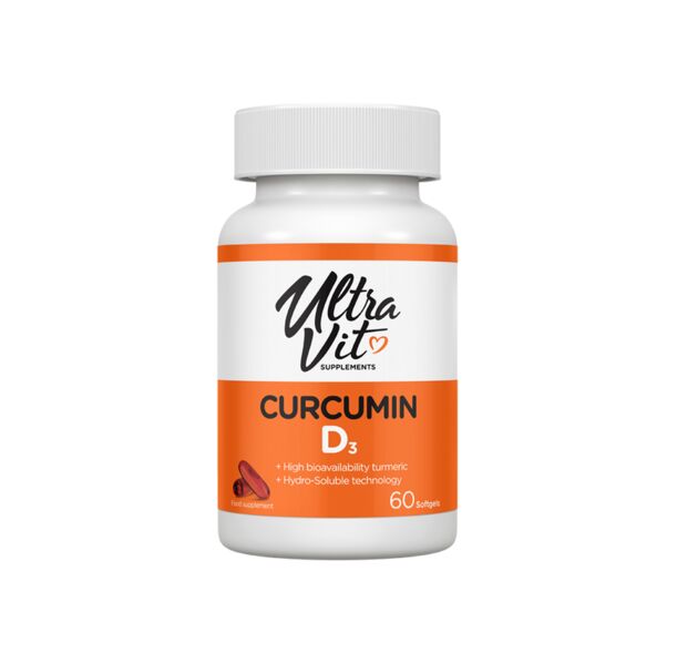 UltraVit Curcumin Vitamin D3 - Куркума + Витамин D3, Разфасовка 60 sgels