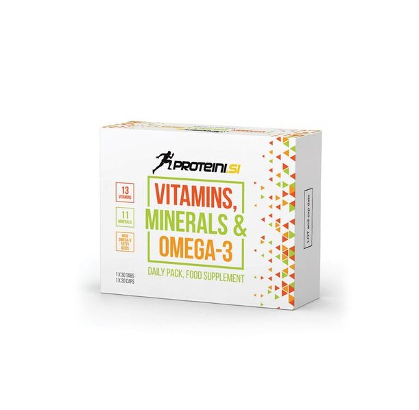 Proteini.SI Vitamins, Minerals & Omega-3 - Мултивитамини + Омега, Разфасовка 30 tabs + 30 caps