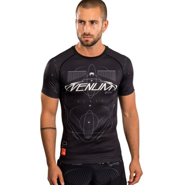 Рашгард -  Venum Eclipse Short Sleeve Rashguard - Black/Ivori​