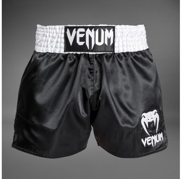 Муай Тай Шорти - Venum Muay Thai Shorts Classic - Black/White​/White