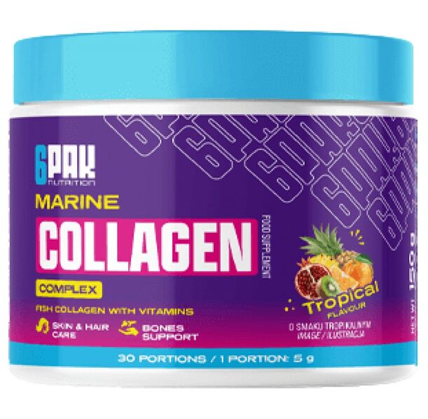 6PAK Nutrition - Marine Collagen Complex | with Hyaluronic Acid & Biotin (30 дози)